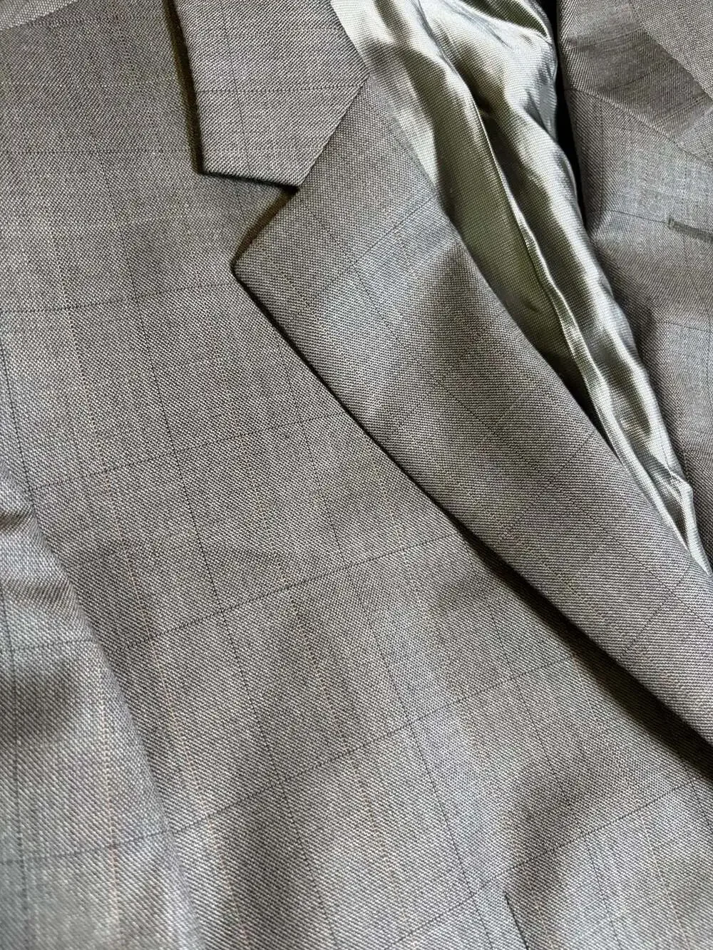 Michael Kors Grey Plaid Two-Button Suit Jacket Blazer 40R